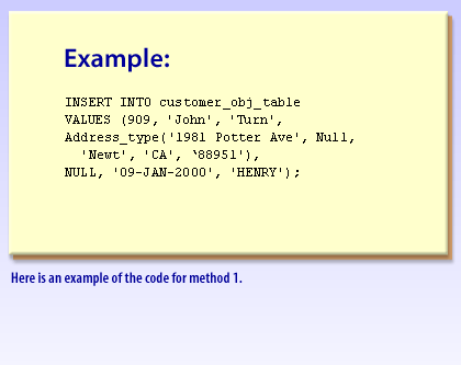 2) Here is an example of the code for method 1.