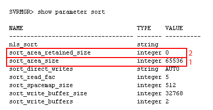Show parameter sort