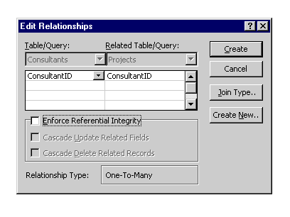The Edit Relationships dialog again appears.