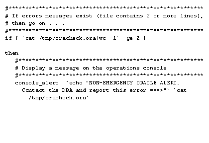 2) Smtp Alert: If errors exist, then we invoke a UNIX script called console_alert to send an on-screen message