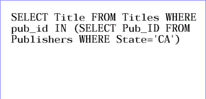 1) This is the original SQL query with a sub-SELECT statement