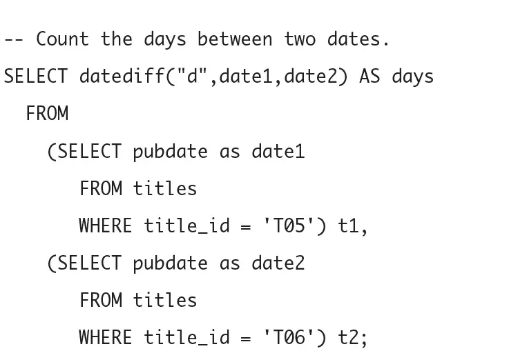 datediff() returns the number of specified time intervals between two dates