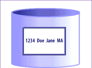 3) In one particular instance, you might use the view (i.e., look through the window) and see the customer name Jane Doe