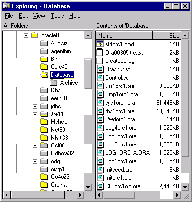 Oracle file structures