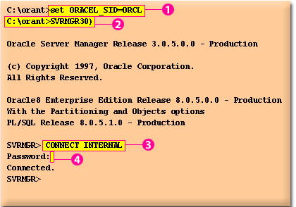 1) The DBA sets the ORACLE_SID to ensure the correct database is connected.