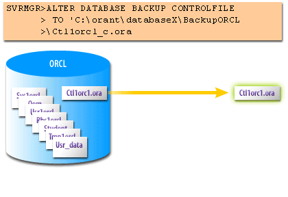2) Next, copy the backup of the current control file to a different locatin and edit the parameter file for the cloned database
