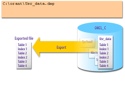 6) Export the recovered data files using the Oracle Export utility from the cloned database.