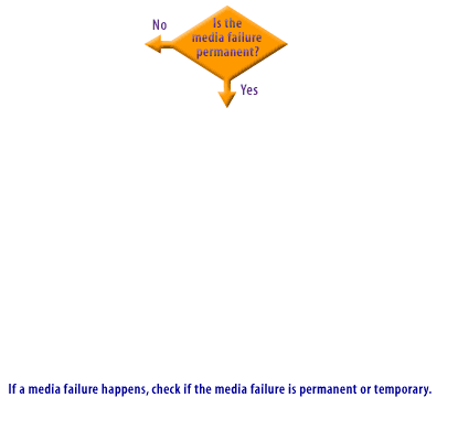 1) If a media failure happens, check if the media failure is permanent or temporary.