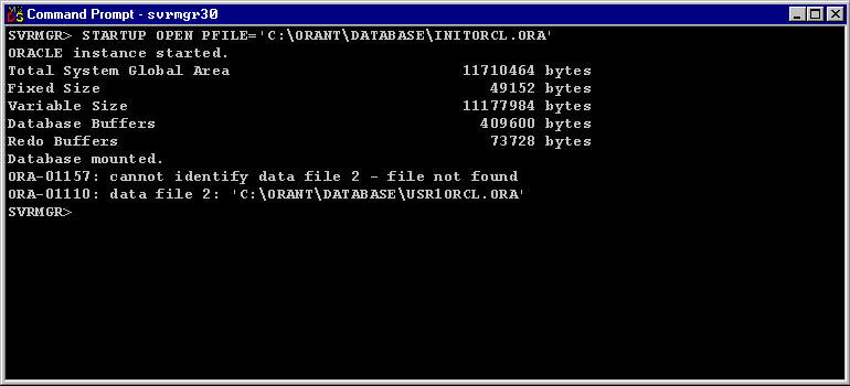Missing Database File 2