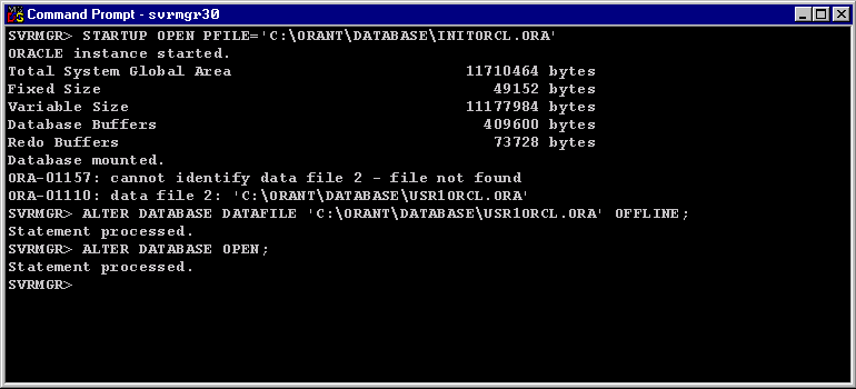 Missing Database File 4