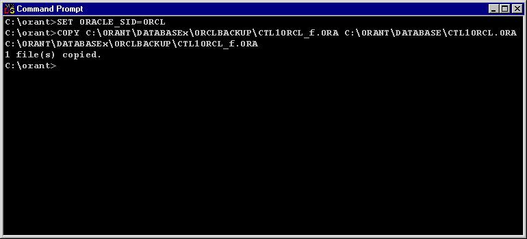 Recover Lost Control File 3