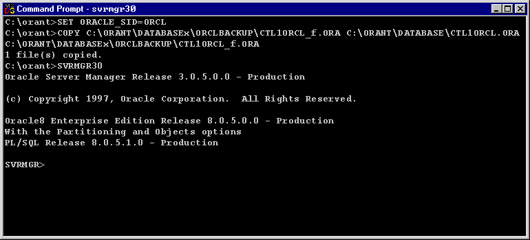 Recover Lost Control File 4