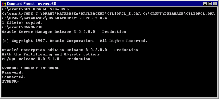 Recover Lost Control File 5