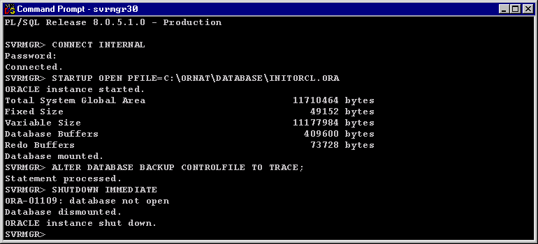 Recover Lost Control File 8