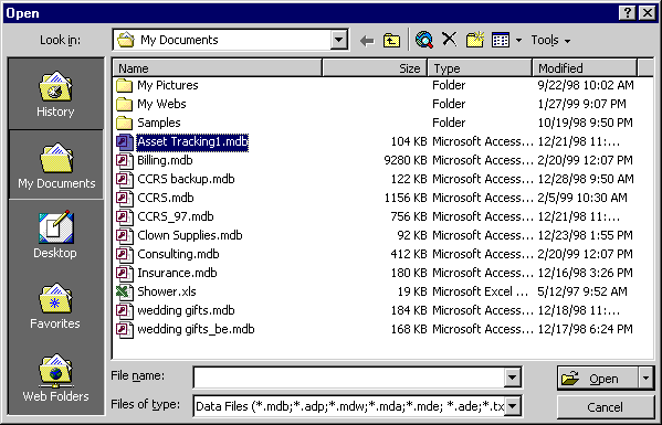 Open Dialog Box in Microsoft Access