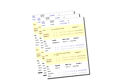 Reports in the database might list all the people with each software package, or list computers by make or CPU speed.