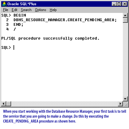 Oracle SQL*Plus, displaying a successful execution of a PL/SQL procedure.