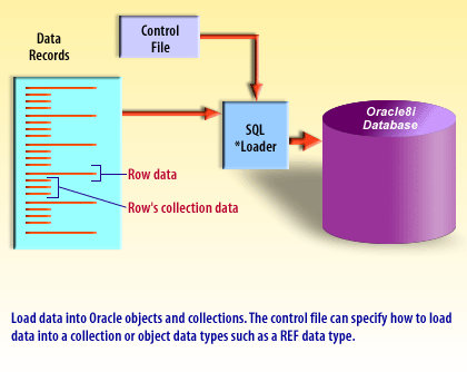 2) Load data into Oracle objects and collections. The control file can specify how to load data into a collection or object data types such as a REF data type.