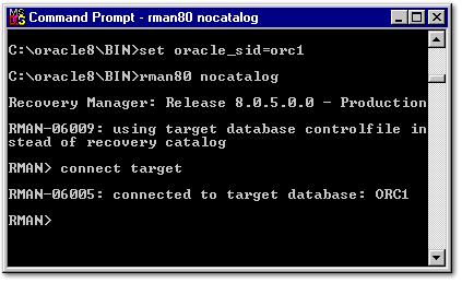 rman nocatalog