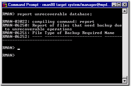 report oracle command use obsolete backups indicates expect viewing screenshot would previous which there