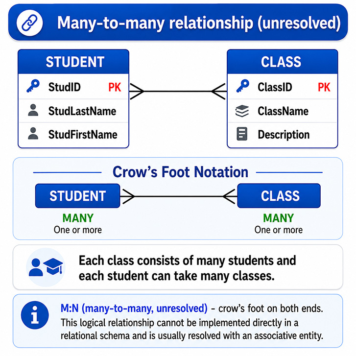 3) Unresolved M:N relationship