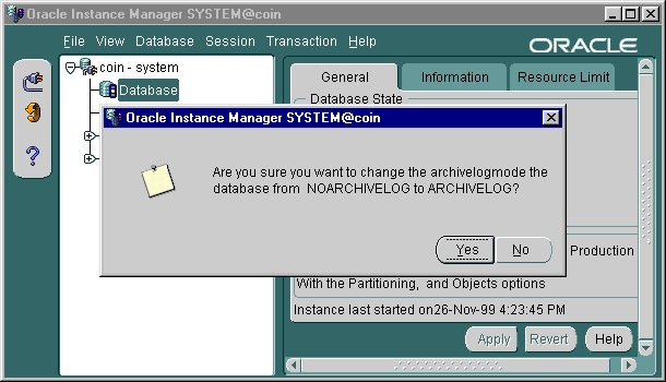 Archive Log On 12