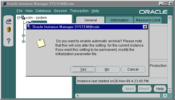 Archive Log On 13