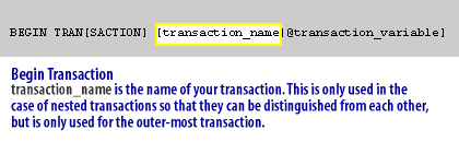 transaction_name is the name of your transaction. This is only used in the case of nested transactions so that they can be distinguished from each other, 
but is only used for the outer-most transaction