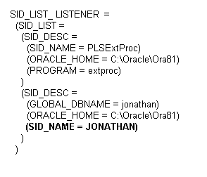 7) The SID_NAME entry allows clients to reference the database by the name of the instance.
