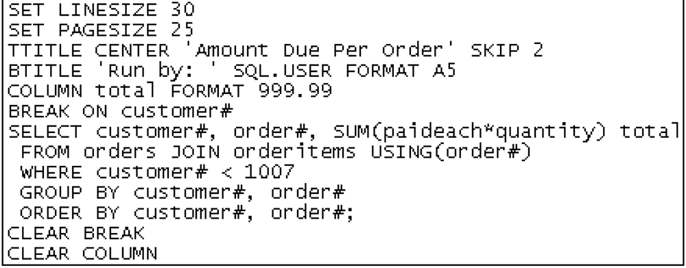 Figure 5-9.2: CLEAR command added to the end of a script