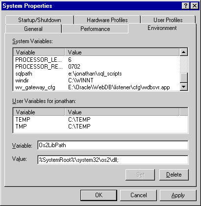 System Properties and System Variables