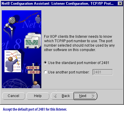 5) Accept the default port of 2481 for this listener