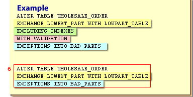 Exchange Partition in Oracle with Syntax