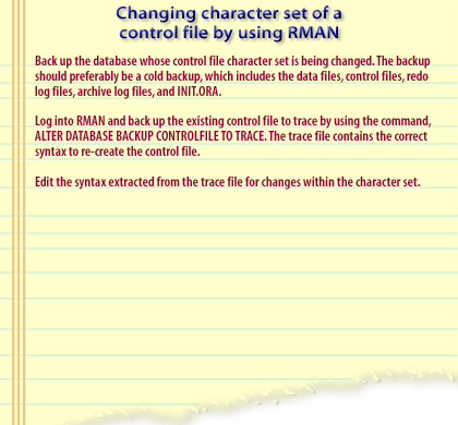 3) Edit the syntax extracted from the trace file for changes within the character set