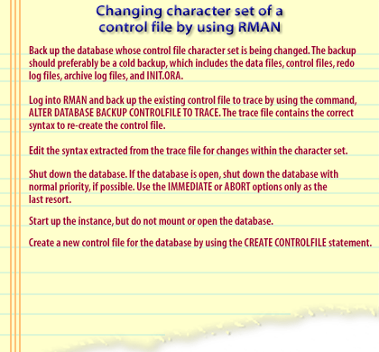 6) Create a new control file for the database by using the CREATE CONTROLFILE statement