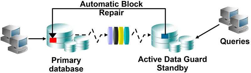 Automatic Block Repair consisting of 1) Primary Database and 2) Active Data Guard Standby