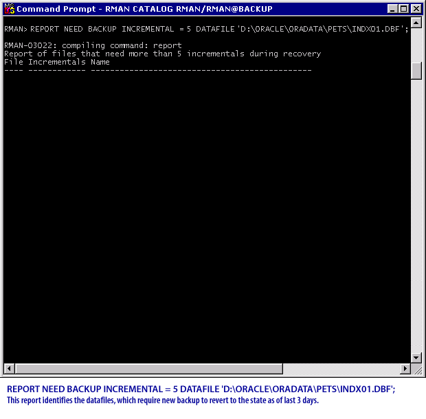 les, which require new backup to revert to the state as of last 3 days. 