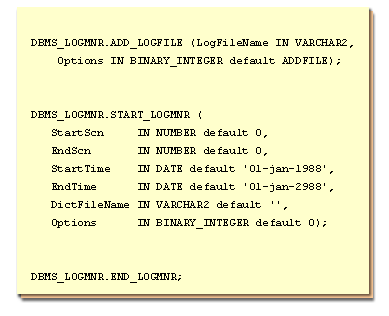 Oracle Logminer Functionality