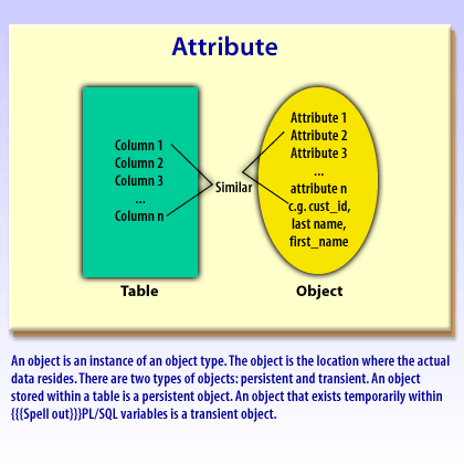 5) An object is an instance of an object type. The object is the location where the actual data resides.