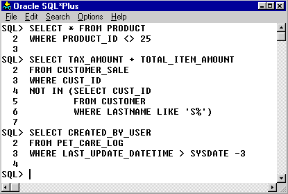 Oracle SQL Operators and Conditions