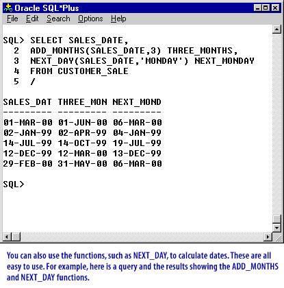 Sql function oracle