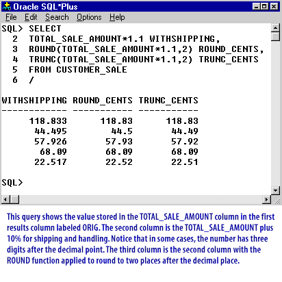 Sql rounding numbers