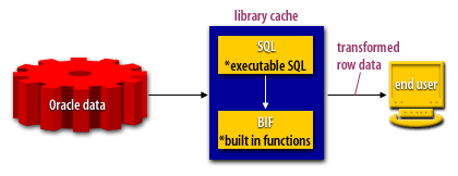 3) Oracle returns the translated data to the requesting SQL statement.