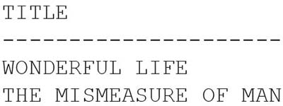 Result for second subquery