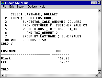 from query