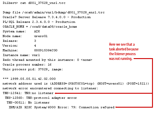 Examine the trace file