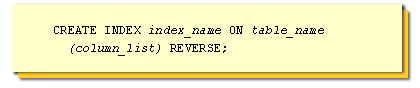 Reverse index syntax