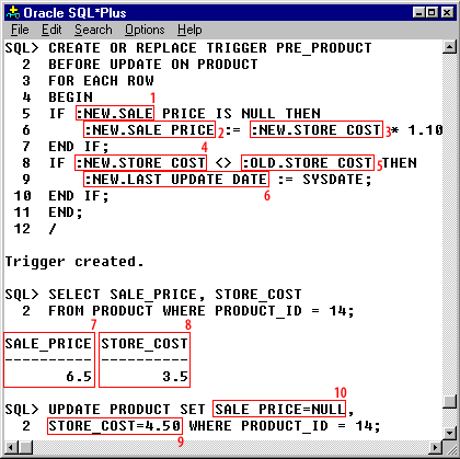 Old and new column variables