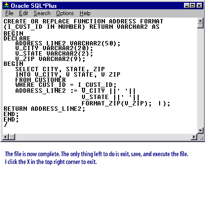 The file is now complete the only thing left to do is exit save and execute the file. I click the X in the top right corner to exit. 
