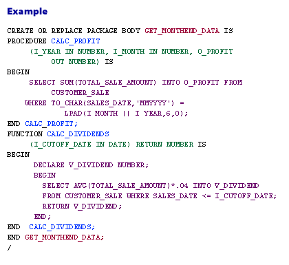 Package body example